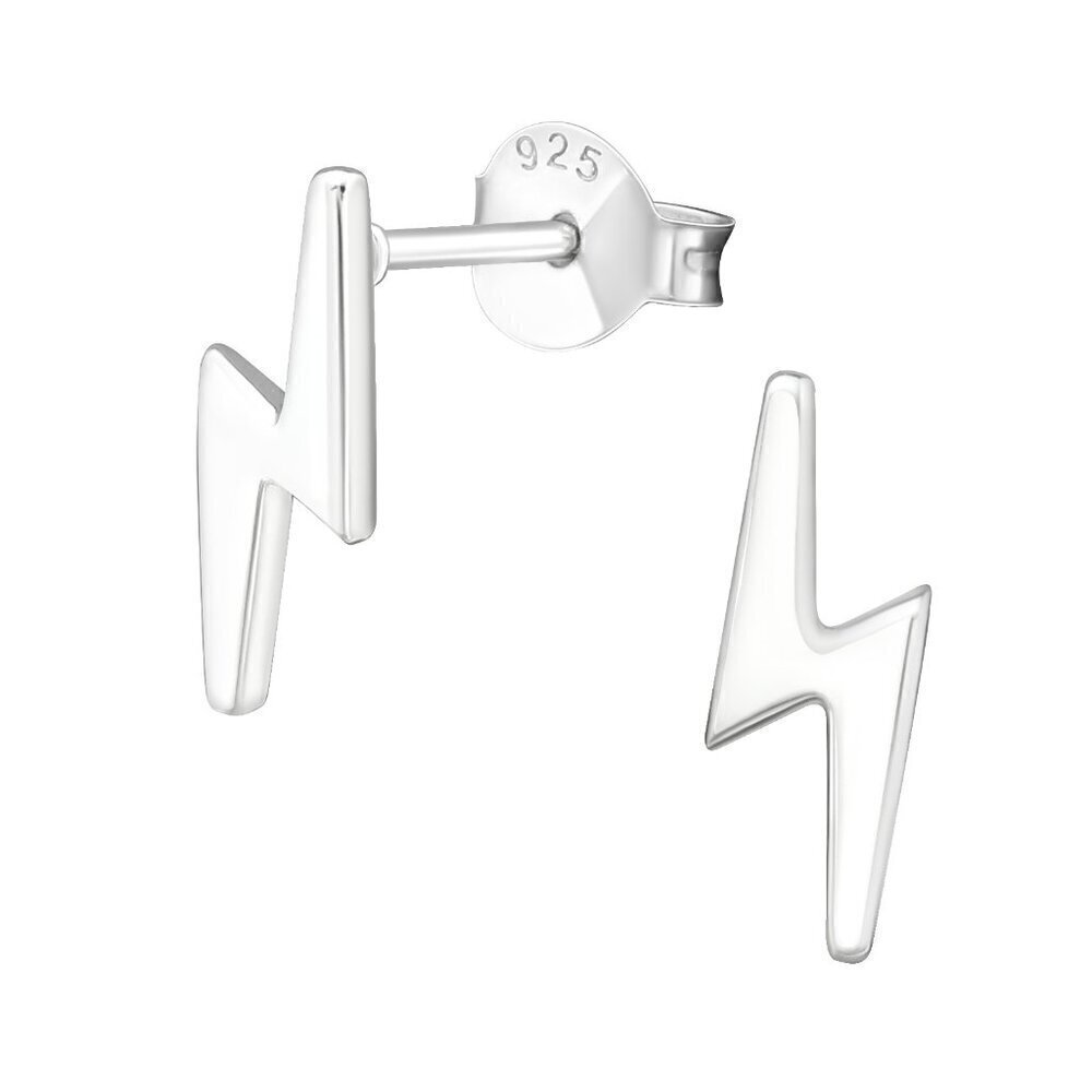 Sterling Silver Minimalist Lightning Bolt Mini Stud Earrings 8mm